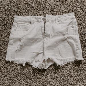 AE White Distressed Shorts